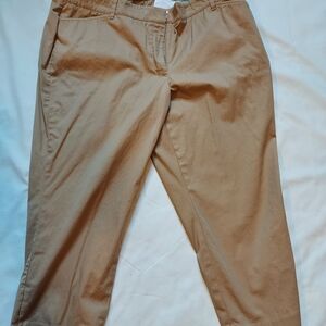 Talbots Petite Tan Ankle Cropped Pants